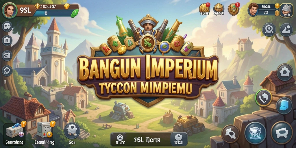 Tampilan gameplay 9SL yang menampilkan strategi bisnis.