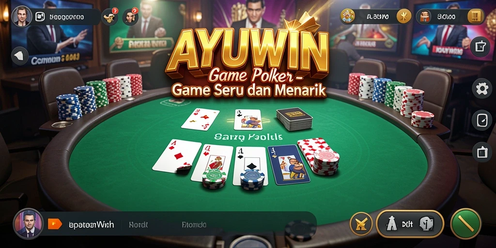 Tangkapan layar utama AYUWIN menampilkan gameplay poker yang memukau.