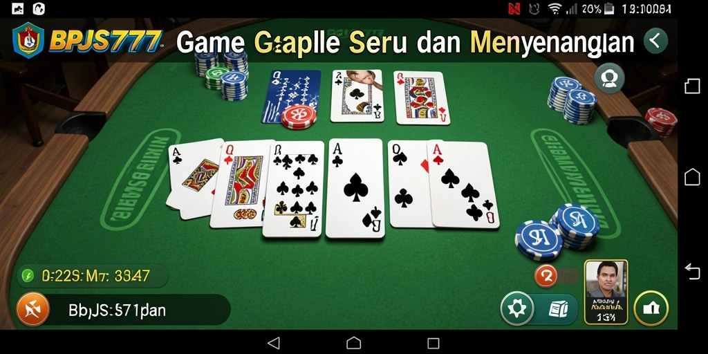 Screenshot gameplay seru BPJS777 yang menampilkan momen bermain Gaple.