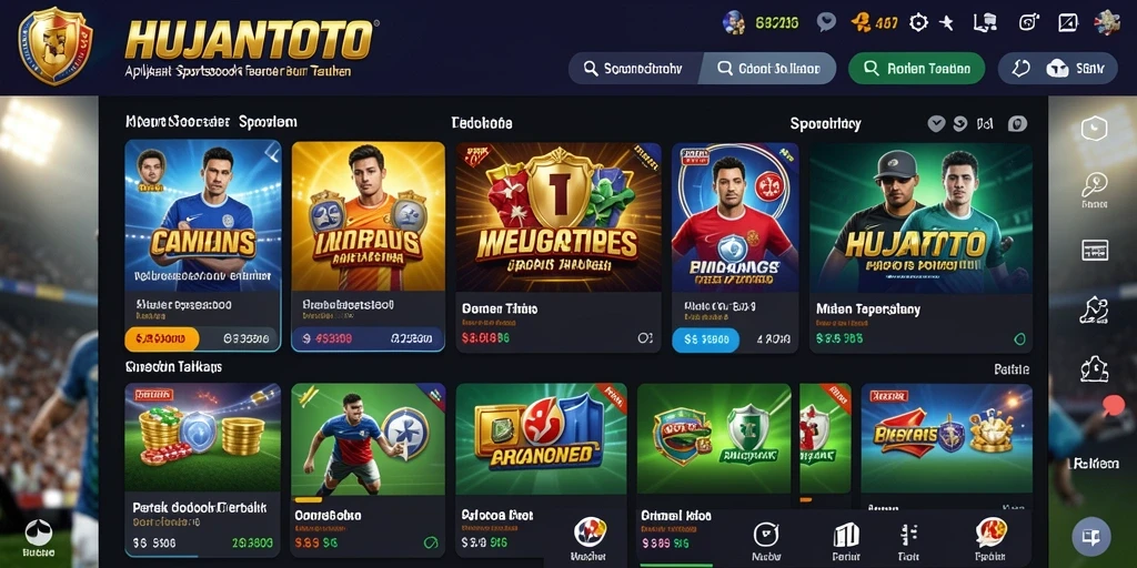 Screenshot utama HUJANTOTO menampilkan antarmuka taruhan olahraga yang menarik.