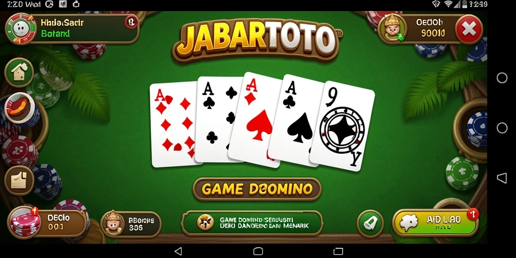 Screenshot gameplay JABARTOTO menampilkan keseruan permainan Domino.