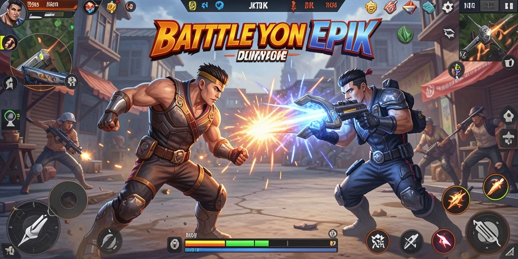 Gameplay JKTOK yang penuh aksi di medan pertempuran.