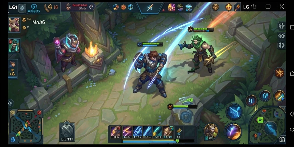 Tampilan gameplay LG111 yang menegangkan dalam arena MOBA.