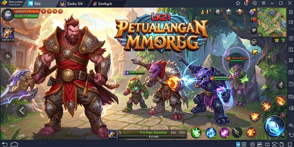 Tampilan gameplay LK21 yang menarik dan penuh aksi dalam dunia MMORPG.