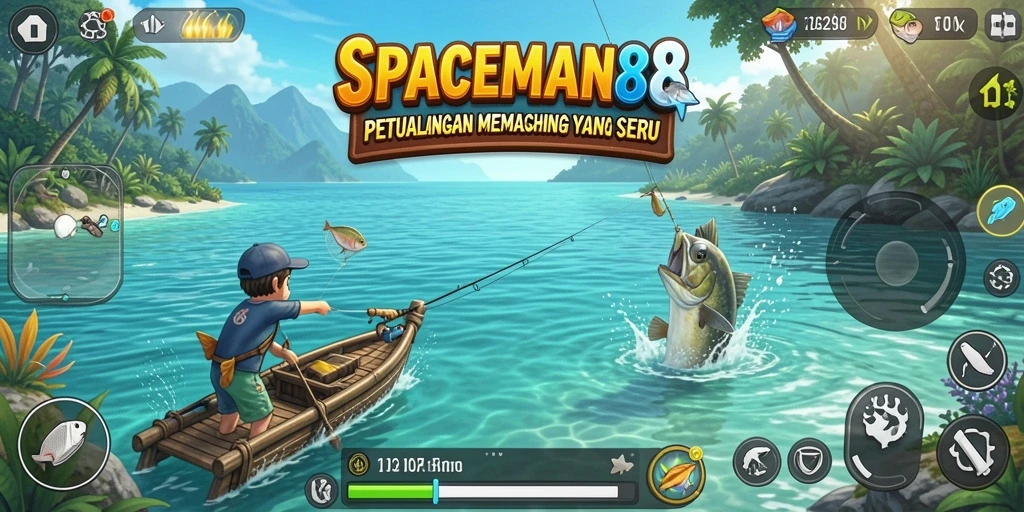 Tampilan gameplay SPACEMAN88 yang menarik saat memancing.