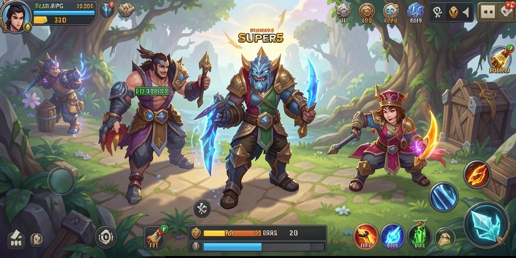 Screenshot utama menunjukkan pertarungan seru dalam gameplay ARPG.