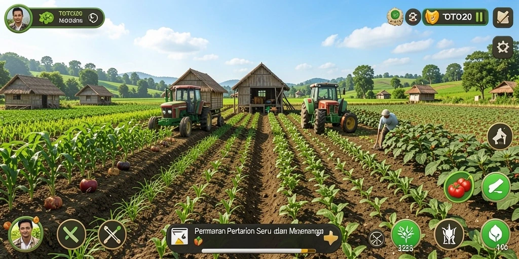 Menampilkan gameplay seru dalam pertanian dan interaksi sosial.