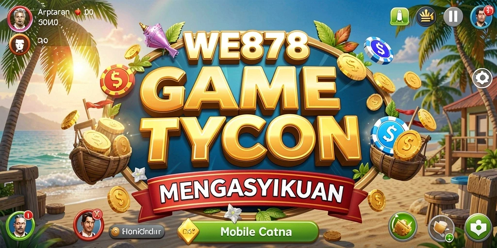 Tampilan gameplay menarik dari WE878 yang menampilkan manajemen bisnis.